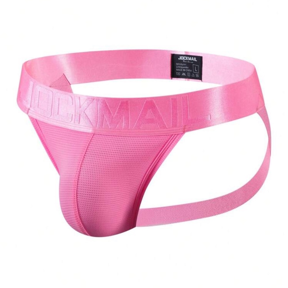 JOCKMAIL Large XL shiny PINK jockstrap medium gay Underwear 30 31 32 33 34 NWT
